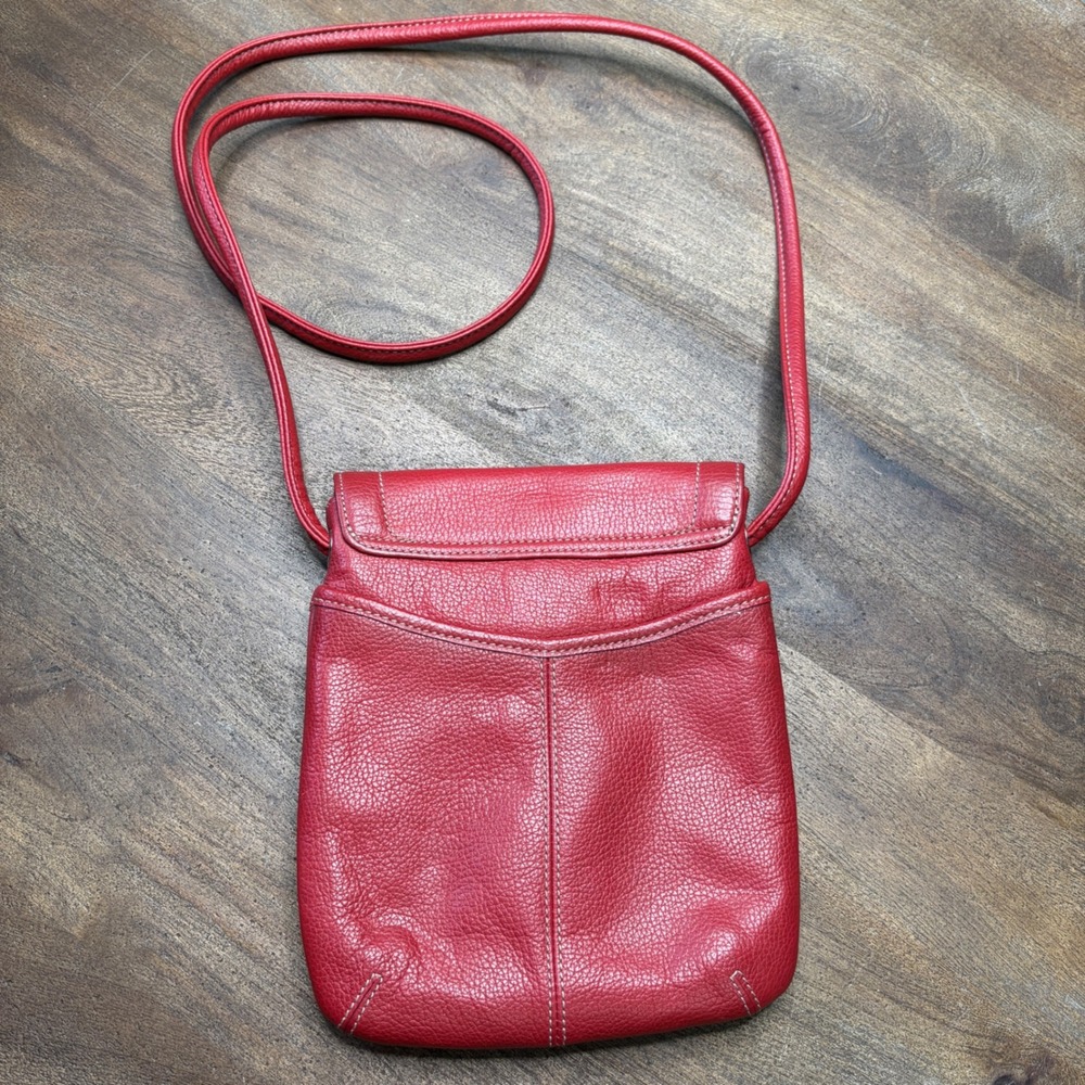 Tignanello Red Leather‎ Crossbody Bag Purse Y2K - Picture 5 of 13